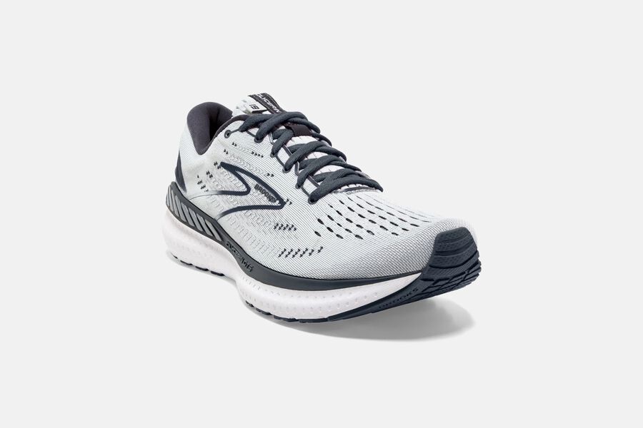 Brooks Running Shoes Womens White/Grey - Glycerin GTS 19 Road - 8123-OVCFL